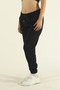 Women's Black Winter Cotton Puff Fabric Waist Elasticated Jogger Sweatpants - 7