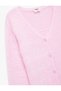 Buttoned Long Sleeve V-Neck Plush Knitwear Cardigan - 3