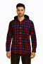 Men's Checkred Hoodie Shirt - Purple