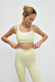 Blazix Women's Flexible and Soft Textured Leopard Contrast Adjustable Ring Strap Yellow Sports Bra - 2