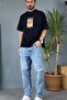 Van Gogh Printed Crew Neck Oversized Black T-Shirt - 2