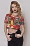 78 Printed Multi-Colored Crop Red T-Shirt - 2