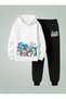 Children's Sweatshirt - Tracksuit Set Hooded Sweet Dinosaurs B Printed 3 Thread Raised Border