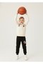 Boys' Thick Cotton Fabric Print Detailed Sweatshirt Pants Bottom Top Set - 3