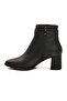 Black Fur Lined Zippered Women's Heeled Boots Pc-54975 Z - 4