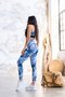 Slim Fit Patterned High Waist Diving Fabric Sports Leggings - 7