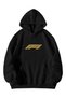 Women Men Black F1 Charles Leclerc Printed Oversized Hooded Kangaroo Pocket Hoodie - 2