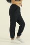 Women's Black Winter Cotton Relaxed Waist and Leg Elastic Jogger Sweatpants - 4