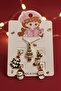 1 Piece Chain with Pine Tree, Snowman and Sock Figures, 5 Pieces Pendant Christmas Necklace Set - 3