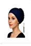 2 Pieces Silicone Ruffled Bonnet Non-Slip Bun Bonnet Stitch-Free Navy Blue Black |   Comfortable Practical Bonnet - 4