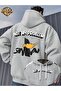 Double-Sided Printed Casual Loose Adjustable Hooded Sweatshirt for Men