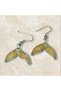 Gold Gold Glittery Epoxy Tail Earrings, Handmade - 3