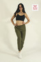 Women's Khaki Relaxed Fit Parachute Fabric Quick Dry Elasticated Leg Hem Sweatpants - 4
