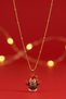 Women's Snowman Figured Ball Detailed Chain Steel Christmas Necklace
