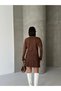 Knitwear Gold Buttoned Pleated Skirt Bottom Top Set - 2