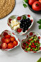 Pomegranate Pattern Heart-Shaped Snack Bowl-Jam Bowl-Sauce Bowl - Breakfast Bowl - Presentation and Serving Bowls 3 Pieces - 2
