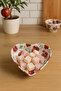 Pomegranate Pattern Heart-Shaped Snack Bowl-Jam Bowl-Sauce Bowl - Breakfast Bowl - Presentation and Serving Bowls 3 Pieces - 4