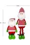 Christmas Ornament, Santa Claus, Red-Green - with Extendable Legs, Stripes, Rope Beard, Pine Ornament Detail, 180 - 5