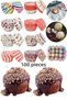 100 Pieces Muffin Cupcake Paper, Colored Paper Muffin Cake Mold