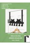 Black Large Size Metal Behind-The-Door Hanger with Hooks Compatible with Thick Doors Metal Behind-The-Door Hanger
