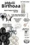 Black Happy Birthday Foil Balloon Set Black Silver Birthday Party Set Decorations - 2