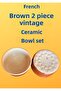 French Brown 2-Piece Vintage Ceramic Bowl Set