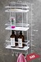 3-Tier Adhesive Bathroom Shower Shelf with Hooks – Adjustable Crystal Shelf (Stick-On/Screw-On) White-White - 3