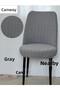 Kitchen Chair Cover Small Oval Jacquard Washable Stretch Elastic Chair Cover 1 Piece