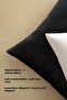 Malcolm Velvet Plain Simple Decorative Throw Pillow Cover with Size Options Black - 3