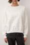 Ekru Taş Akseusar Detaylı Bisiklet Yaka Regular Crop Örme Sweatshirt TWOAW26SW00090 - 3