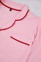 Pink Piping Detailed Shirt Collar Knitted Pajama Set Tbbaw26Ai00032 - 5