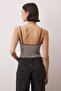 Anthracite Degaje Collar Strap Knitted Sequin Snap Fastener Bodysuit Tpraw26Bd00030 - 4