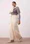 Ekru Pamuklu Gabardin Kemerli Wide Leg/Geniş Paça Pantolon TBBAW26AR00025 - 3