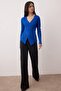 Cobalt Blue*001 Fitted/Bodycon Double-Breasted Slim Knit Sweater Twoaw26Kz00178 - 2