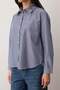 Lacivert Çizgili Oversize/Geniş Kalıp Gömlek TWOAW26GO00126 - 3