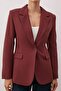 Bordo Mono Kapama Fitted/Vücuda Oturan Dokuma Blazer Ceket TWOAW26BC00059 - 3