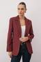 Bordo Mono Kapama Fitted/Vücuda Oturan Dokuma Blazer Ceket TWOAW26BC00059 - 2