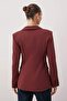 Bordo Mono Kapama Fitted/Vücuda Oturan Dokuma Blazer Ceket TWOAW26BC00059 - 5