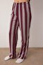 Bordo Pamuklu Çizgili Örme Pijama Takımı THMAW25PT00188 - 3