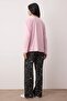 Pembe %100 Pamuklu Çiçekli Örme Pijama Takımı THMAW26PT00053 - 4