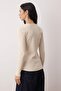 Stone Corded Fabric Flexible Long Sleeve Crew Neck Knitted Blouse Twoaw26Bz00313 - 4