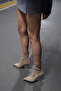 Women's Pointed Toe Zipperless Stretch Suede Heeled Boots Pesina Mink - 2