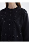 Crew Neck Stone Embellished Women's Sweatshirt - 3
