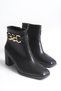 Women's Chain Detailed Heeled Boots 00121060 Black - 6