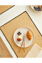 6 Pieces Black Stitched Detailed Jute Tableware Presentation Plate Mat Placemat American Service 45X35 - 4