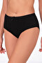 Women's High Waist Cotton Ribbed Slip Panties 3-Pack - Flexible & Comfortable |   Black K0305 - 4