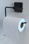 Adhesive Black Long Towel Rack Round Towel Holder Towel Rack WC Toilet Paper Holder 3-Piece Bathroom Set - 7