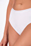 Women's Cotton Stretch Fabric Single Jersey High Waist Bato Panties |   White 6121 - 4