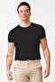 Black Standard Fit Slim Fit Crew Neck Plain Short Sleeve 100% Cotton T-Shirt