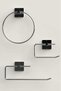 Adhesive Silver Roll Towel Holder WC Paper Holder and Circle Towel Holder Bathroom Kitchen Set of 3 - 2